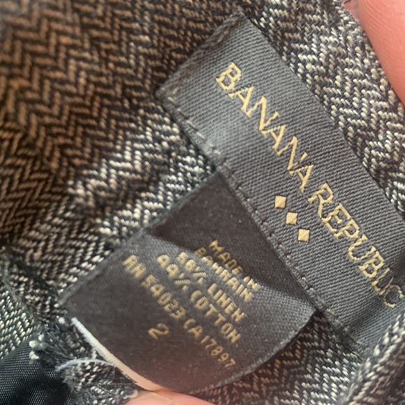 Adorable Banana Republic linen suit. EUC GRAY/black mini houndstooth print - Picture 6 of 9